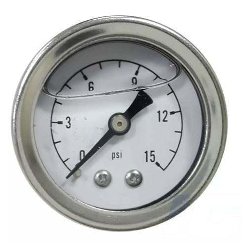 White Face - Industrial Mechanical Liquid Filled Pressure Gauge Meter Tester